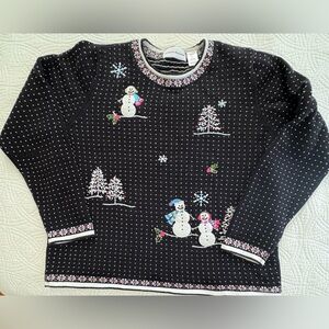 Vintage Knot Snowman Sweater Medium